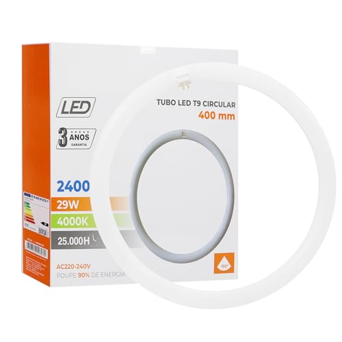 Maxled, Light is Led! T9 Tubo LED Circular G10Q Φ40cm 29W 2400LM 4000K Blanco Neutra Alternativa a Las Lámpara Fluorescentes Clásicas T9 Bombilla Redondo PC 230V Optimo Consumo Energético No Regulable