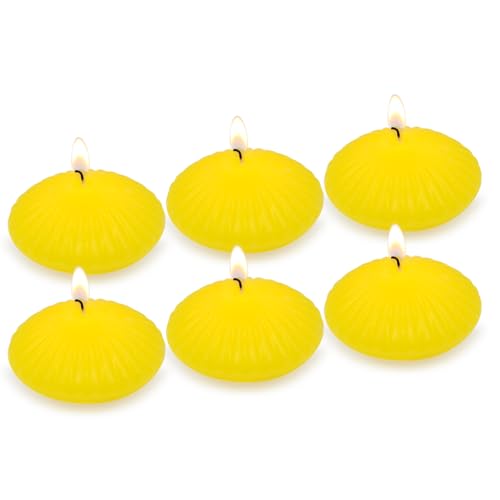 Paquete de 6 velas flotantes de citronela de 3 pulgadas, grandes, elegantes, impermeables, sin goteo y de larga duración para piscinas o cuencos de agua