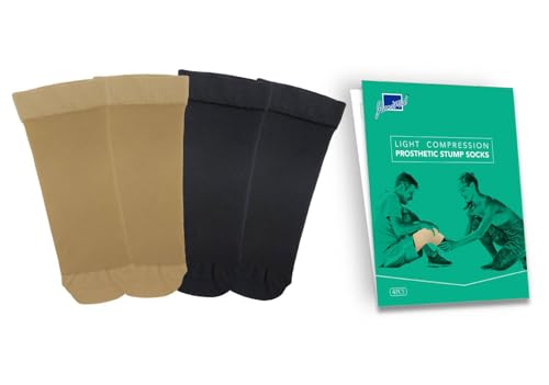 Image of Prosthetic Stump Socks - AK, 1 PLY, Light Compression, Moisture Control, Sensitive Skin, Amputee Socks, Daily use, Breathable, Taiwan Excellence, 4 PCS