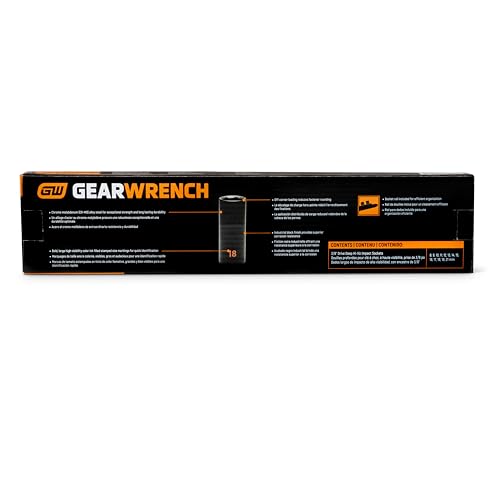 Image of GEARWRENCH 13 Piece 3 /8 inch Drive 6 Point Metric Hi-Viz Deep Impact Socket Set | 84914H