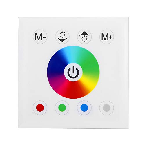 RGB Touch Panel Wall Mounted Touch Panel Led Strip Controller And Remote with DC 12 24V for RGB/RGBW/RGB+CCT Color Changing LED Strip Light(white) - Image 3