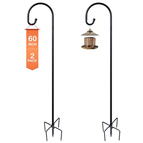 Image of Ottsuls Shepherd-Hooks Adjustable for Bird-Feeder Lantern Plant-Hook Garden-Stake - Plant Stand Hanger for Outdoor Flower Basket, Bird Feeder Hanger Weddings Decor