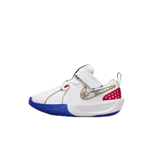 Nike G.T. Cut 3 SE Little Kids' Basketball Shoes (FJ7011-100, White/Game Royal/Glacier Blue/Metallic Gold) Size 13