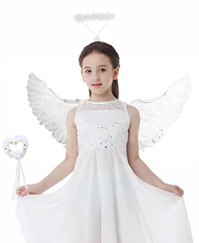 Chioshio Angel Wings And Halo Magic Wand White Angel Wings Halloween Christmas Angel Costume (White) #TOP10
