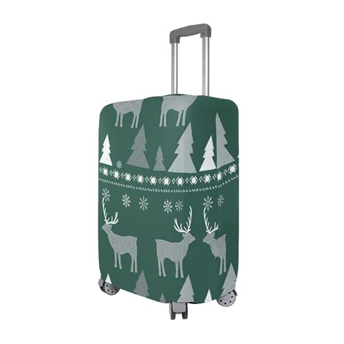 Joisal Prints Suitcase Covers Luggage Protector Custom Personalized Green Christmas Tree Deer Travel Essentials for Women, S, Fits 18-20 Inch Case3