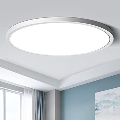 12 Inch LED Flush Mount Ceiling Light Fixture, 5000K Daylight White, 24W(240W Equivalent), 3200LM, Slim Modern Ceiling Lamp, Flat Round Ceiling Lighting for Bedroom Hallway Kitchen Cover
