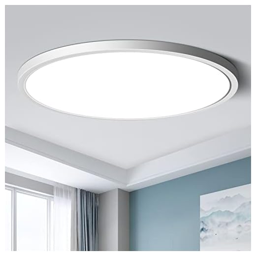 LED Flush Mount Ceiling Light Fixture, Daylight White 5000K, 12 Inch 24W(240W Equivalent), 3200LM, 0.94 Inch Thick Slim Modern Ceiling Lamp, Flat Round Ceiling Lighting for Bedroom Hallway Kitchen