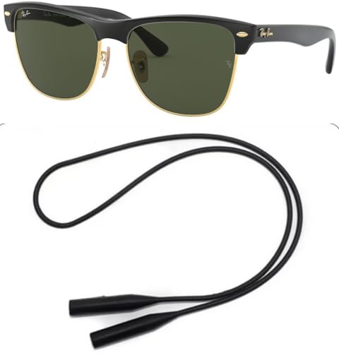 Ray-Ban RB4175 Sunglasses Bundle: RB 4175 CLUBMASTER OVERSIZED 877 Demi Gloss Black On Arista and Universal Anti-slip Silicone Leash2