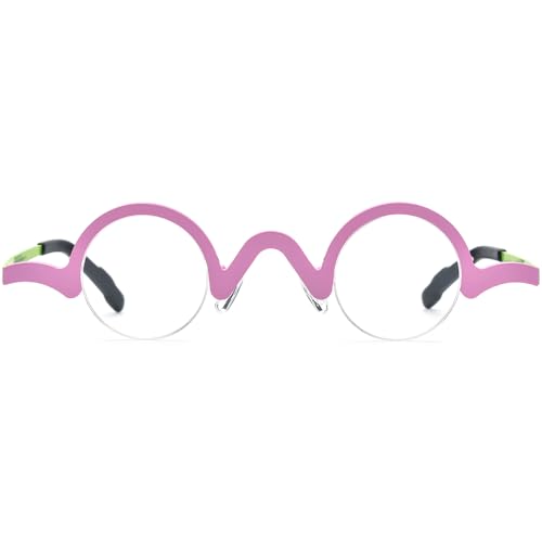 Image of FONEX Colorful Pure Titanium Glasses Frame Women Retro Round Eyeglasses