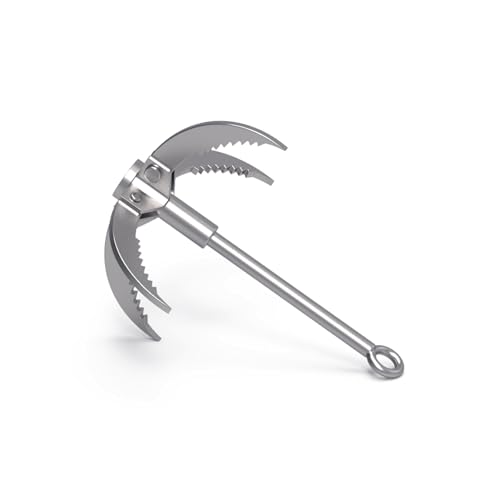 MHDMAG Grappling Hook Anchor Hook with 4-Claw Folding Stainless Steel Hooks for Anchor Retrieving Outdoor Hiking Tree Limb Removal Water Lifting Salvage