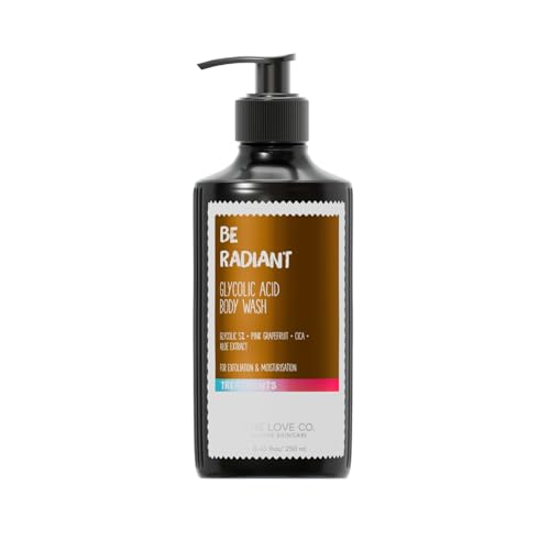 Image of THE LOVE CO 05% Glycolic Acid Body Wash + Body Lotion Combo Pack - Body & Back Acne | Prevents Dry, Rough, Bumpy, and Strawberry Skin | Deep Cleanses Skin