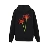 [ZKCASA] パーカー メンズ 長袖 彼岸花 スウェット 柔ら 快適 秋服 大きいサイズ カジュアル おしゃれ ゆったり アウター フード付き プルオーバー シャツ 3XL