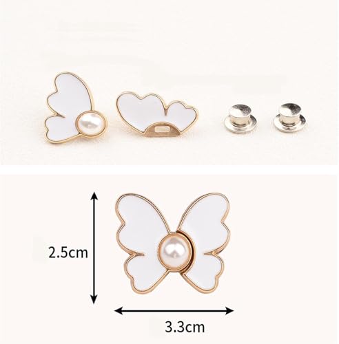 Image of ZURATO Adjustable Buttons for Loose Jeans Pant Tightener Clip, Detachable Waist Buckles for Loose Jeans for Women, No Sew and No Tools Detachable Decorative Waist Buckle (Off-White, Pack of 2)