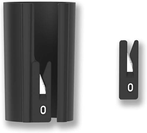 Coupe-papier d'emballage rouleau d'emballage cadeau outil de coupe de lame remplaçable, petit tube de coupe coulissant, dispositif de coupe roulé pour noël, halloween (Noir)