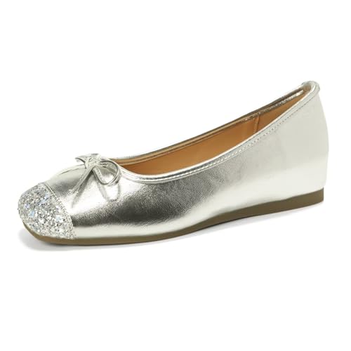 Dear Time Women's Comfortable Ballet Flats Slip-on Flats Office Work Shoes Low Wedge Arch Support Casual Shoes