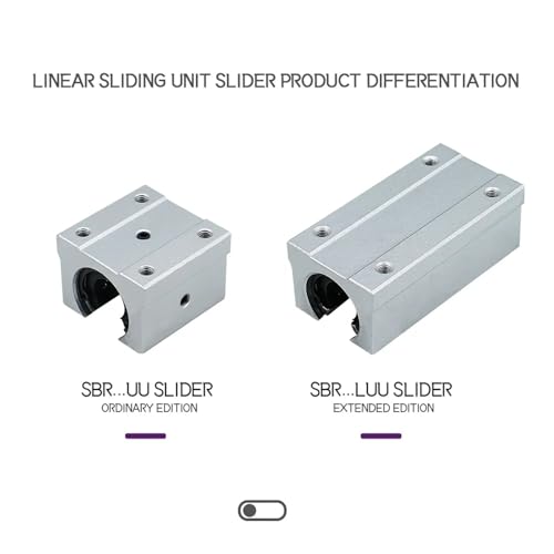 Rails de guidage SBR20 et 4 blocs coulissants SBR20LUU à roulements - 4