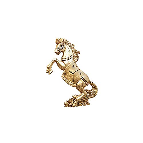 Horloge de bureau cheval XJBTBA montre quartz silencieuse en métal pour salon