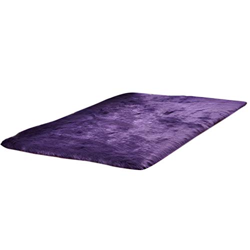 HotYou Alfombras, Lavable Material de Lana Artificial Alfombra Decorativo Sala de Estar y Dormitorio,Púrpura,30 * 30CM