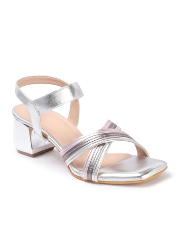 Image of Carlton London Women Stylish Fashion Embellished Sandals for Outdoor, Party, Wedding and Holidays with Block Heels
