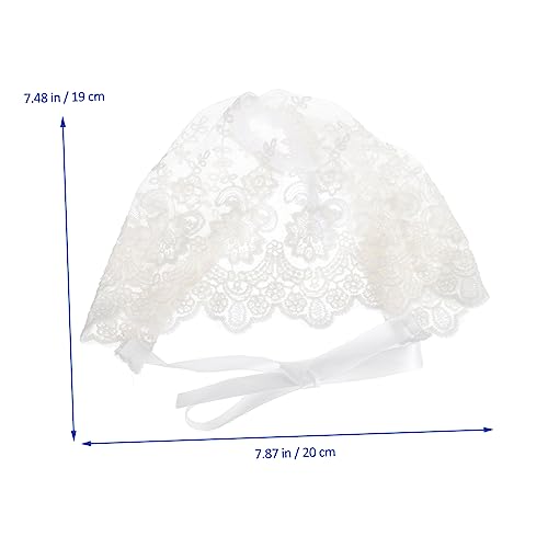 Girl Hat Boys and Girls Lace Flower Cap Sun Protection Hat Cotton Suitable for Spring Summer White2