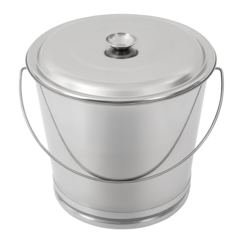 choayun 21.3 QT Metal Compost Bucket, Stainless Steel Milk Pail Bucket with Lid & Handle, Milking Pail for Home Pasture, Food Scrap Slop Bucket with Lid for Kitchen Food Waste