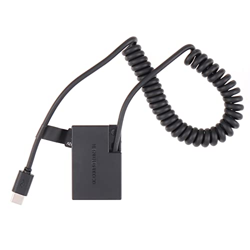 Focusfoto Usb-C Type-C To Full Decoded Lp-E17 Dummy Battery Dr-E18 Coupler Power Adapte Spring Cable For Canon Eos R8 R10 Rp 77D 200D Mark Ii 250D 750D 760D 800D 850D;Rebel T6I T6S T7I T8I Sl2 Camera thumb #2