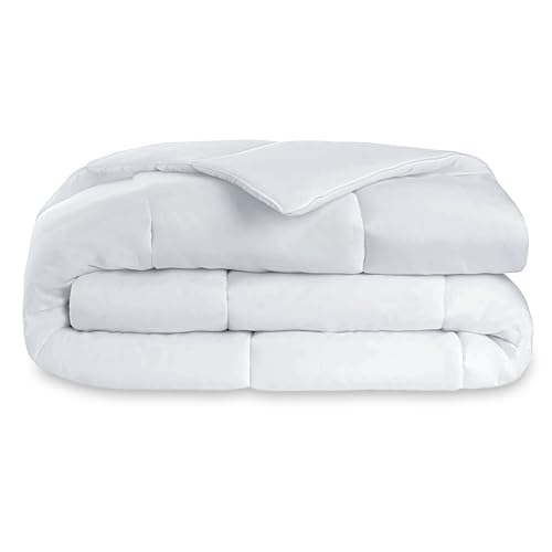 SOMNI HOME Edredon Relleno Nordico Individual Tacto Pluma. Blanco Acolchado Cuadros Liso. Suave Comodo Ligero. Diseño y Calidad. 400 gr. 150x220 cm Cama 90 cm