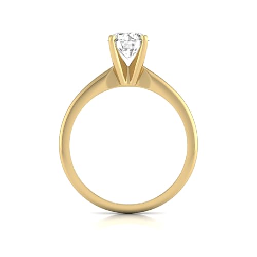TimeLess Classics 0.25 to 3 Carat Lab Grown 4 Prong Solitaire Round Cut Diamond Engagement Ring For Women in 14K Gold4