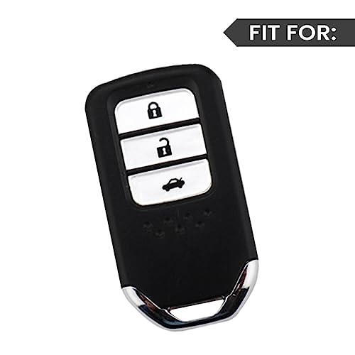Image of keyzone dual leather key cover for Honda City, Accord, Amaze, CR-V, WR-V 3 button smart key