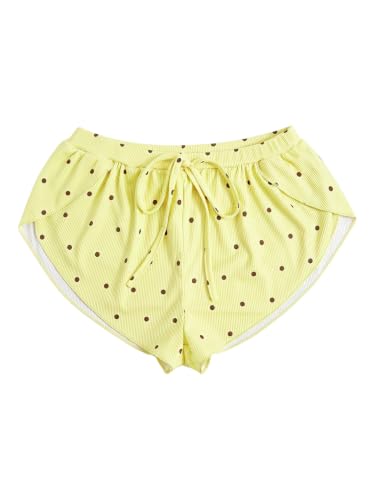 Image of MakeMeChic Women's Pajama Bottoms Floral Print Tie Front Micro Short Side Slit Summer Lounge Shorts