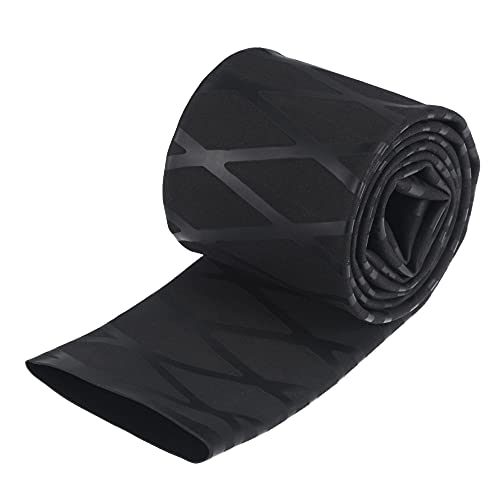 uxcell 熱収縮ラップチューブ 釣り竿グリップ用 収縮率1.8:1 直径40mm フラット幅65mm 全長1 M ブラック