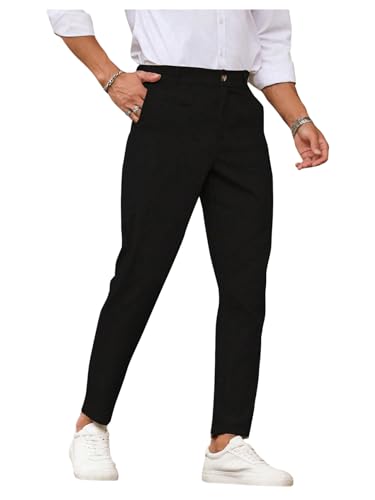 SOLY HUX Men's Work Suit Pants High Waisted Business Casual Dress Pants with Pocket Office Outfits