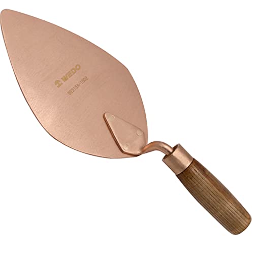 WEDO Non-Sparking Trowel Bricklayer's with Straight Blade and Comfortable Wooden Handle