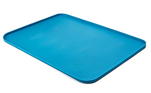 PlaSmart Messmatz Silicone Mat for Crafts, Snacks, Playtime (24 x 18) (Blue)