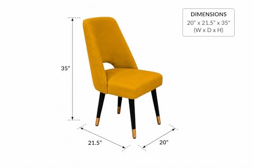 Image of WOODEN SPACE 4 Seater Wooden Dining Table Set | Urban Marble Top Dining Table with Chairs for Dining Room & Kitchen (Modern Vintage Yellow) (54 x 36 x 30 inch)