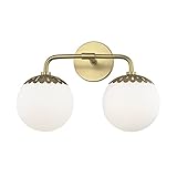 Mitzi H193302-AGB Paige - 2 Light Bath and Vanity 10.5 inches Tall and 15 inches Wide - Aged Brass