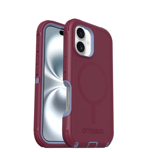Image of OtterBox iPhone 16 (Only) - Defender Series MagSafe Case - Velvet Orchard (Pink & Blue) - Built-in Magnets - Screenless - Rugged & Durable - with Port Protection
