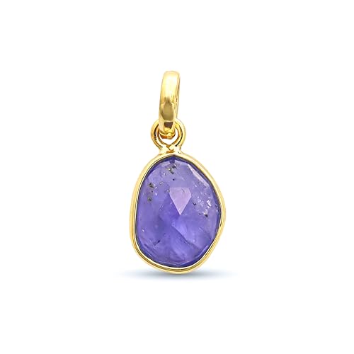 Pendentif tanzanite en argent 925 avec une taille rose artisanale unique