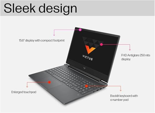 HP Victus 15-fa0021na 15.6" Gaming Laptop | Intel Core i5-12450H | 16GB RAM | 512GB SSD | Nvidia GeForce RTX 3050 4GB | Backlit Keyboard | Windows 11 Home | Black - Image 7