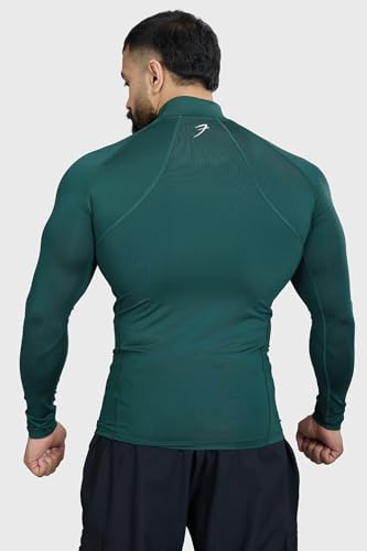 Image of Men Full Sleeves Slim Fit Compression High Neck Sports and Gym Tshirt