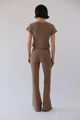 Amiblvowa Women Fold Over Yoga Pants Low Rise Wide Leg Sweatpants Color Block Flare Leggings Y2k Foldover Lounge Workout 20252