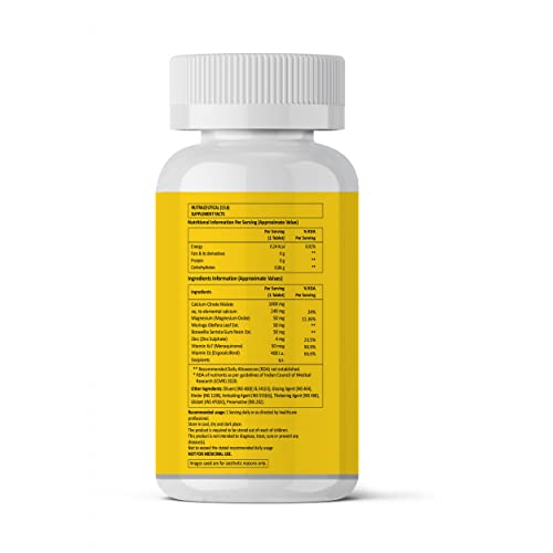 Image of Fixuphealth Calcium Citrate Malate Tablets with Magnesium, Zinc, Vitamin D2, K2, Moringa & Boswellia Serrata | Bone & Joint Support Supplement for Men & Women | 60 Tablets