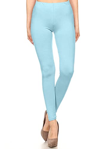 Image of Leggings Depot Women's High Waist Leggings Soft 1 inch Waistband Solid Pants - Regular, Plus, 1X3X, 3X5X