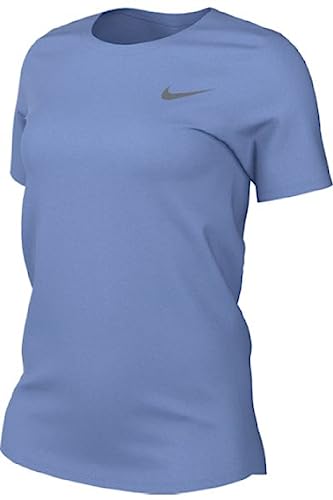 Image of Nike Womens Legend Short Sleeve Crew T-Shirt (US, Alpha, Medium, Regular, Regular, Valor Blue)