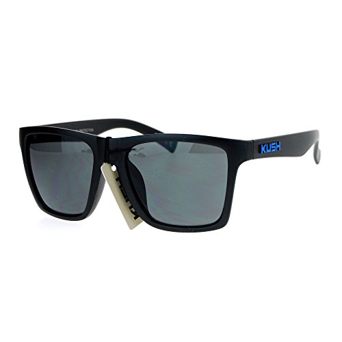 KUSH Sunglasses Simple Classic Square Frame Unisex Shades Matte Black