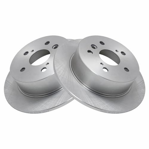 Image of TRQ Rear Brake Pad and Rotor Set Semi Metallic Solid Rotors | For 2007-2012 Lexus ES350 2008-2012 Toyota Avalon 2007-2011 Camry