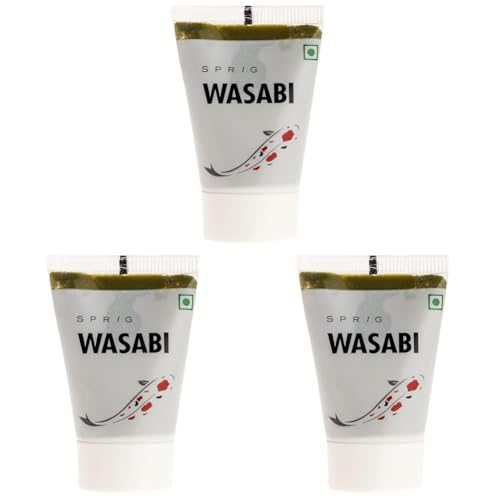 Image of S P R I G Sprig Wasabi | Made with Real Wasabi | Paste of Japanese Horseradish | Extra Hot | No artificial colours, flavours or fillers | Use with Sushi, Sashimi & Soba | 50 g (Pack of 3)