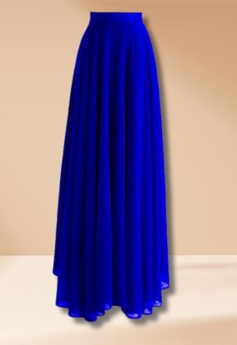 Image of Women's Full Length Georgette Long Skirt- Lehenga with 8 Meters Maxi Flare