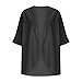 Girls Chiffon Kimono Loose Casual Open Front Cover Ups 3/4 Sleeve Cardigan Lightweight Jacket Summer (Black, 5-6 Years)