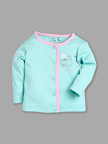 Image of Baby GO Unisex Baby 100% Cotton Full Sleeve Front Open T-Shirt Pack of 3 | Soft Breathable Infant Clothing Set with Snap Buttons | Comfortable Layering Top for Newborn Baby Boys & Baby Girls